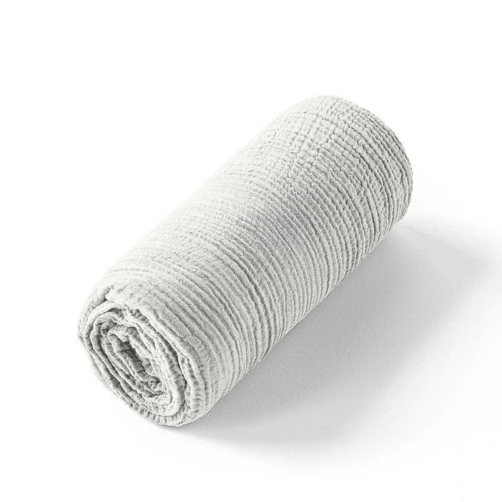 Drap housse gaze de coton blanc pur 160x200 cm - Maisons du Monde