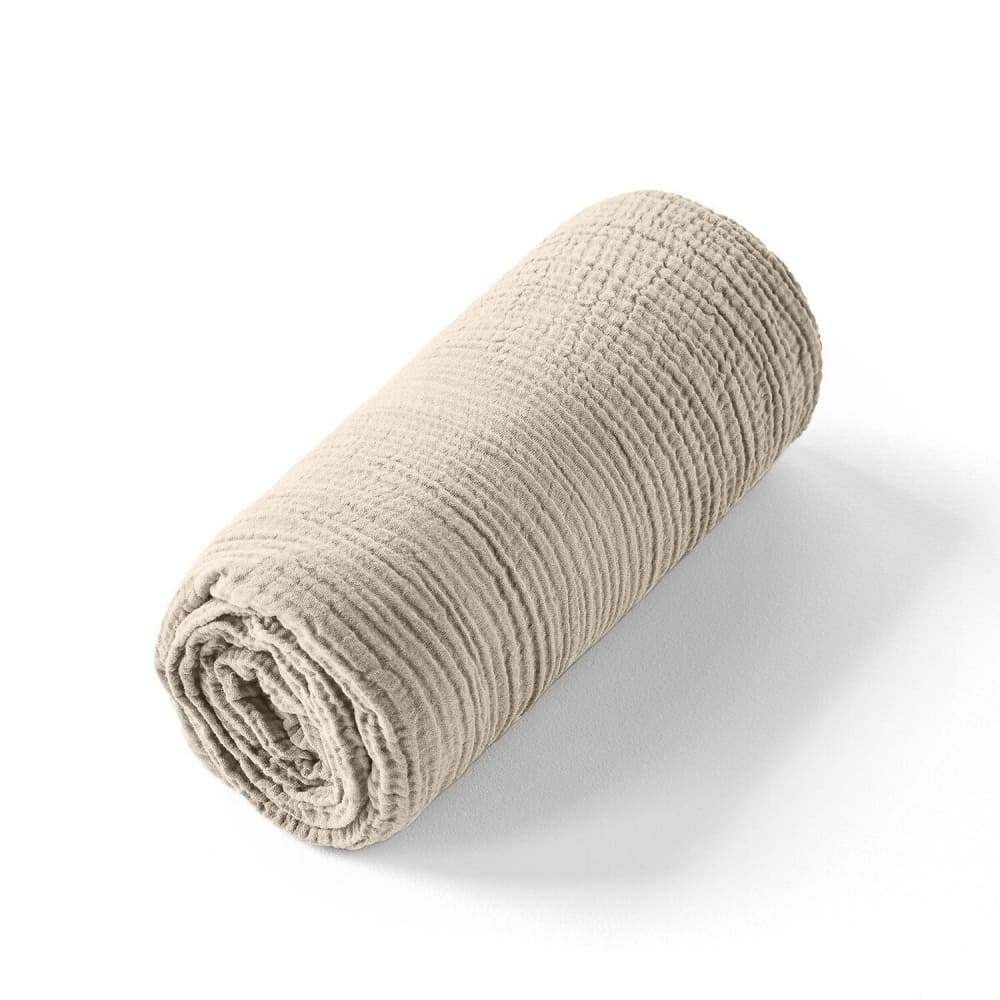 Drap housse gaze de coton ecru naturel 180x200 cm — vue 4