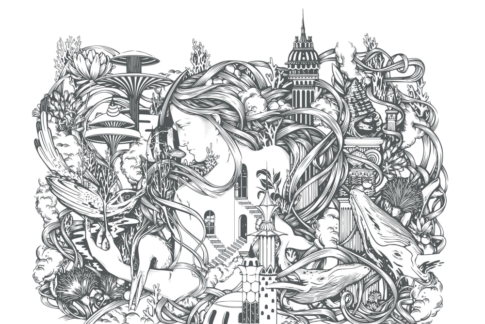 Papier peint atlante, gris foncé 225 x 250cm — vue 3