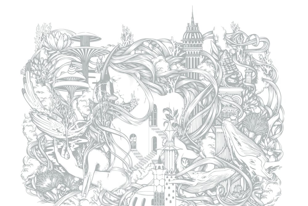 Papier peint atlante, gris 300 x 250cm — vue 3