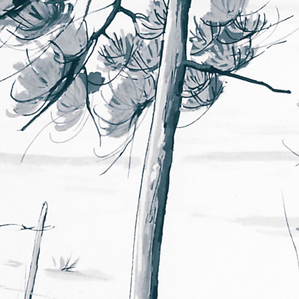 Papier peint plage du bassin, gris 450 x 250cm — vue 4