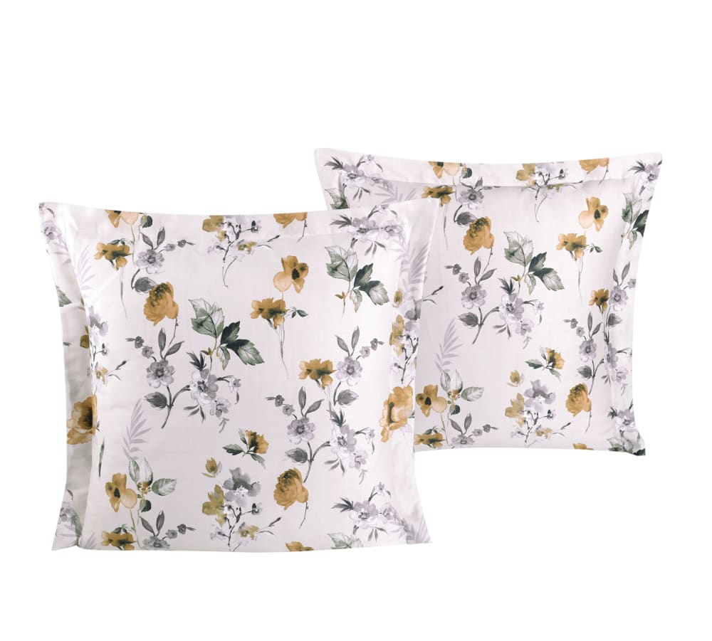 Lot de 2 Taies d'oreiller 63x63 cm satin de coton imprimé