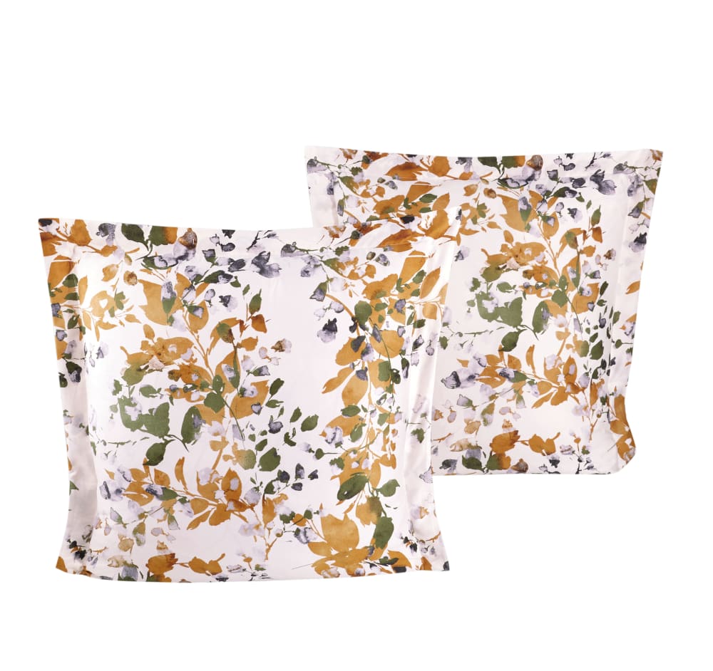 Lot de 2 Taies d'oreiller 63x63 cm satin de coton imprimé