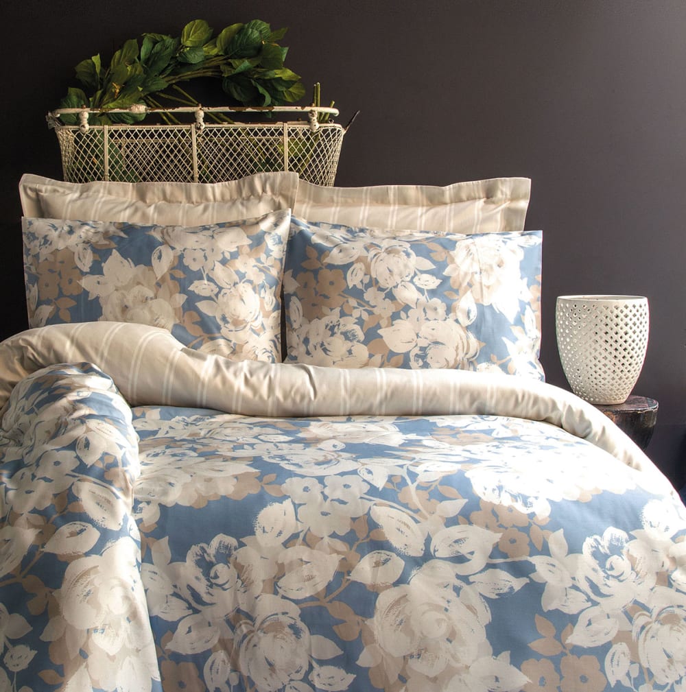 Parure de lit 2 personnes 240x220 cm satin de coton imprimé - Maisons du Monde