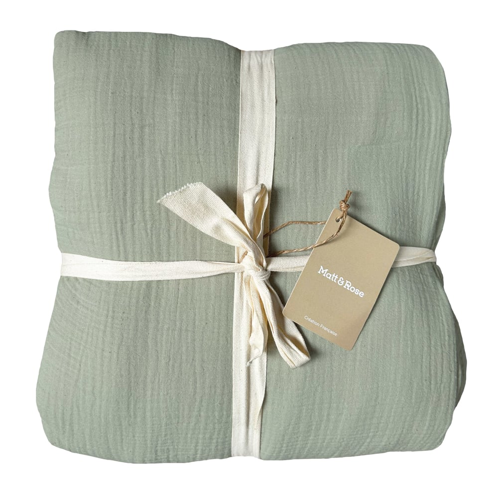 Housse de couette unie en coton lichen 240x220cm — vue 3