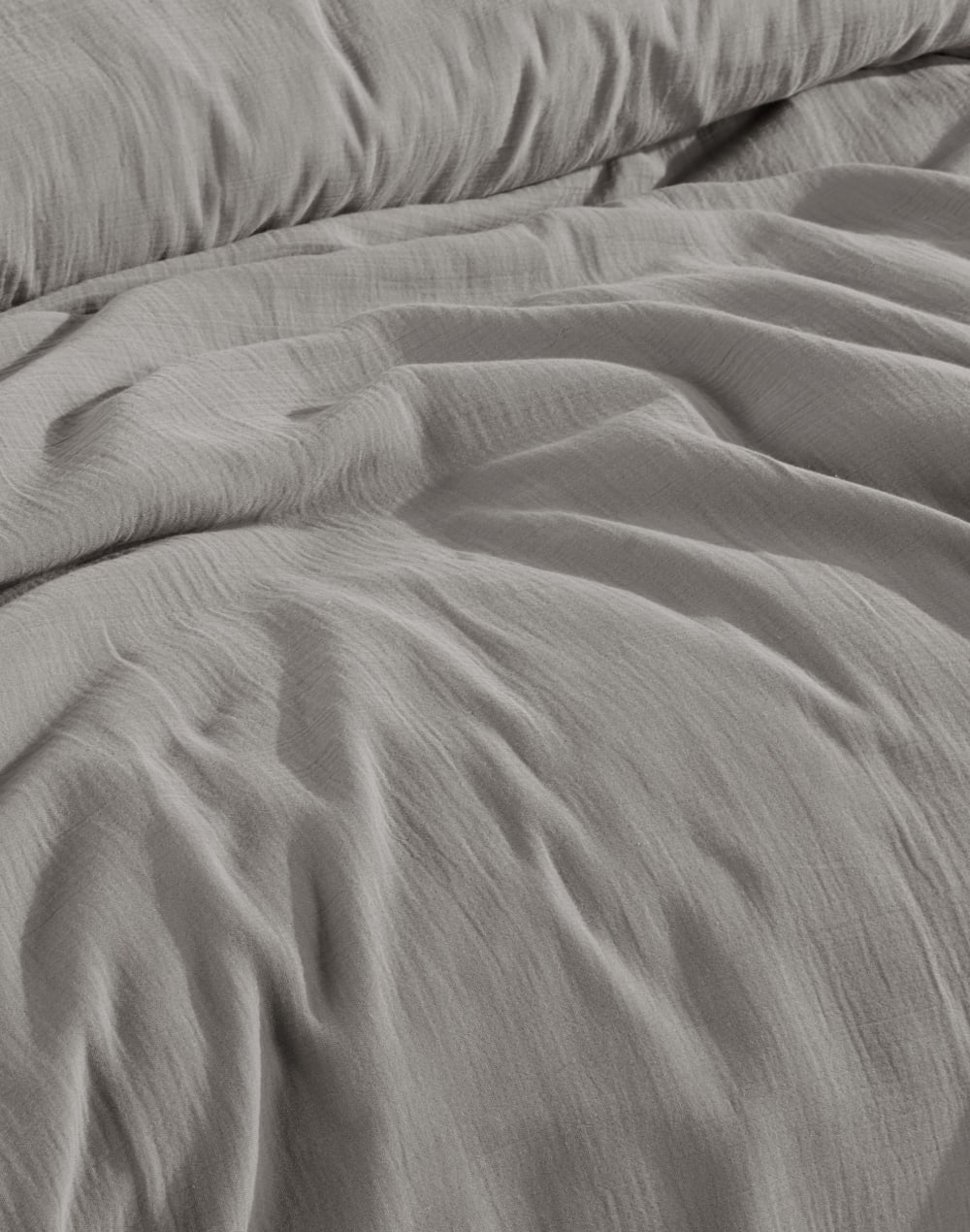 Parure de lit 2 personnes 240x220 cm gaze de coton gris — vue 4