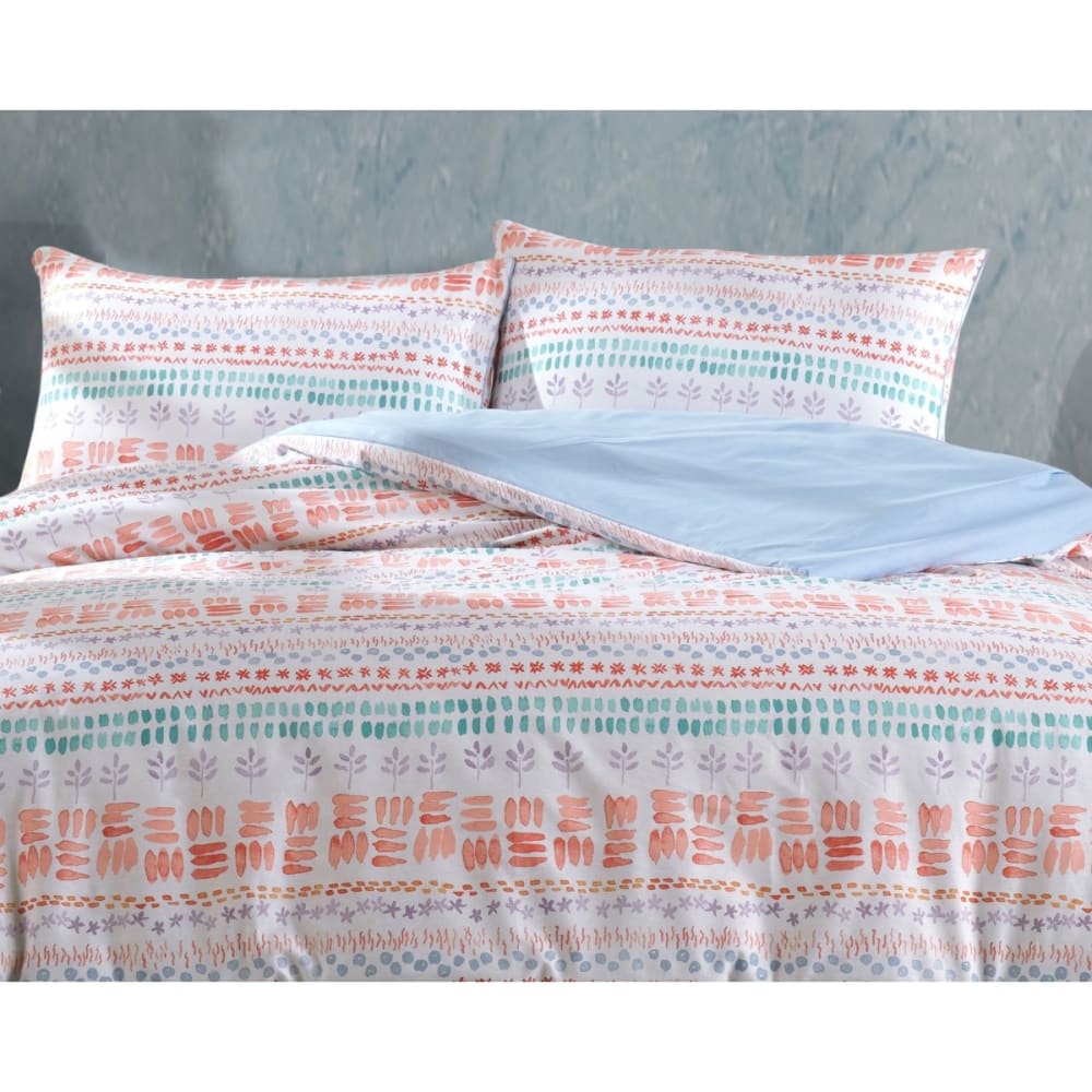 Parure de lit 1 personne 140x200 cm coton imprimé - Maisons du Monde