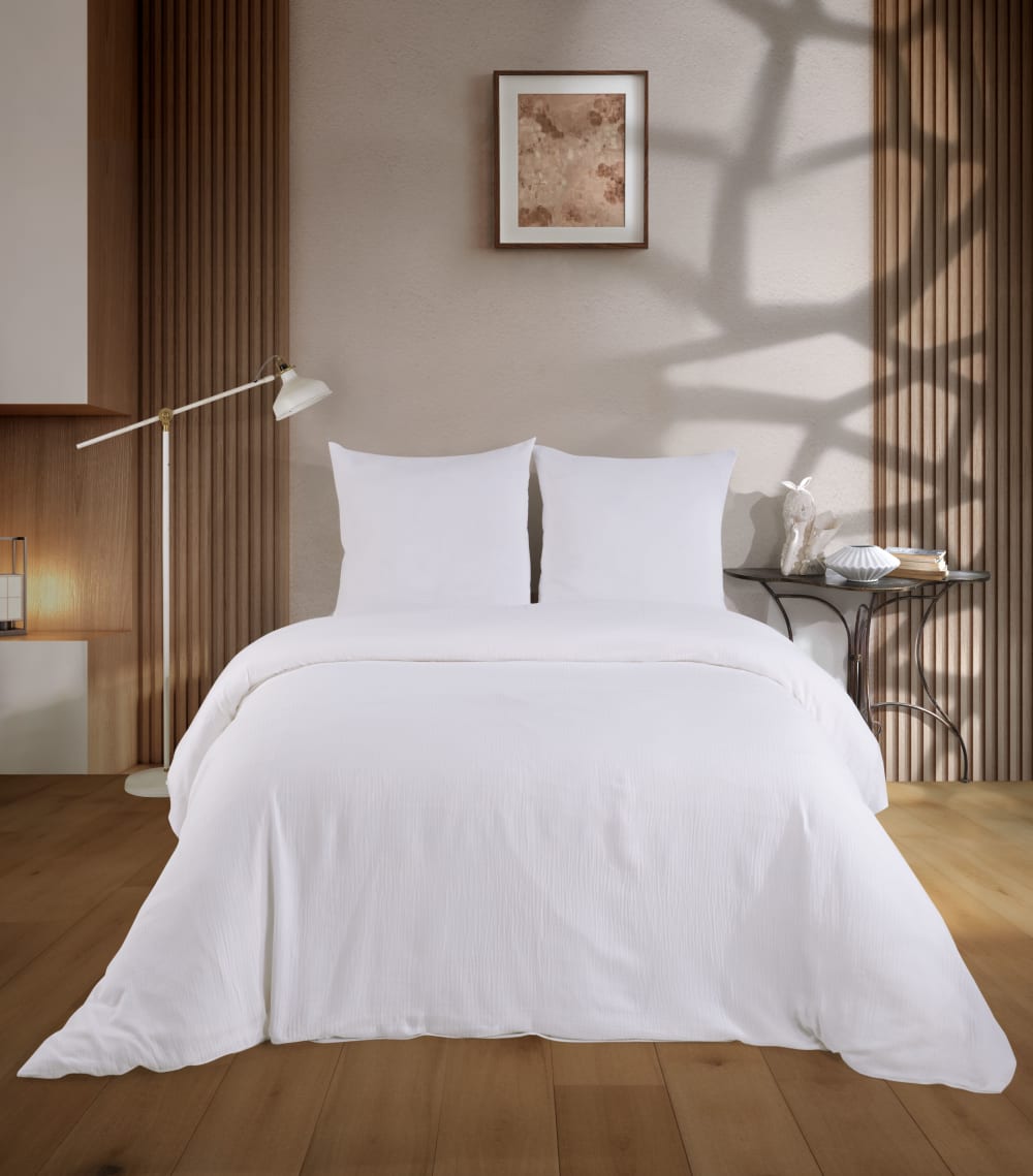 Blanc Avenue Bettwäschegarnitur 200x200 cm+2 Kopfkissenbez 65x65 cm Baumwollgaze style classic chic Mehrfarbig Öko-Tex Zertifikat Baumwolle