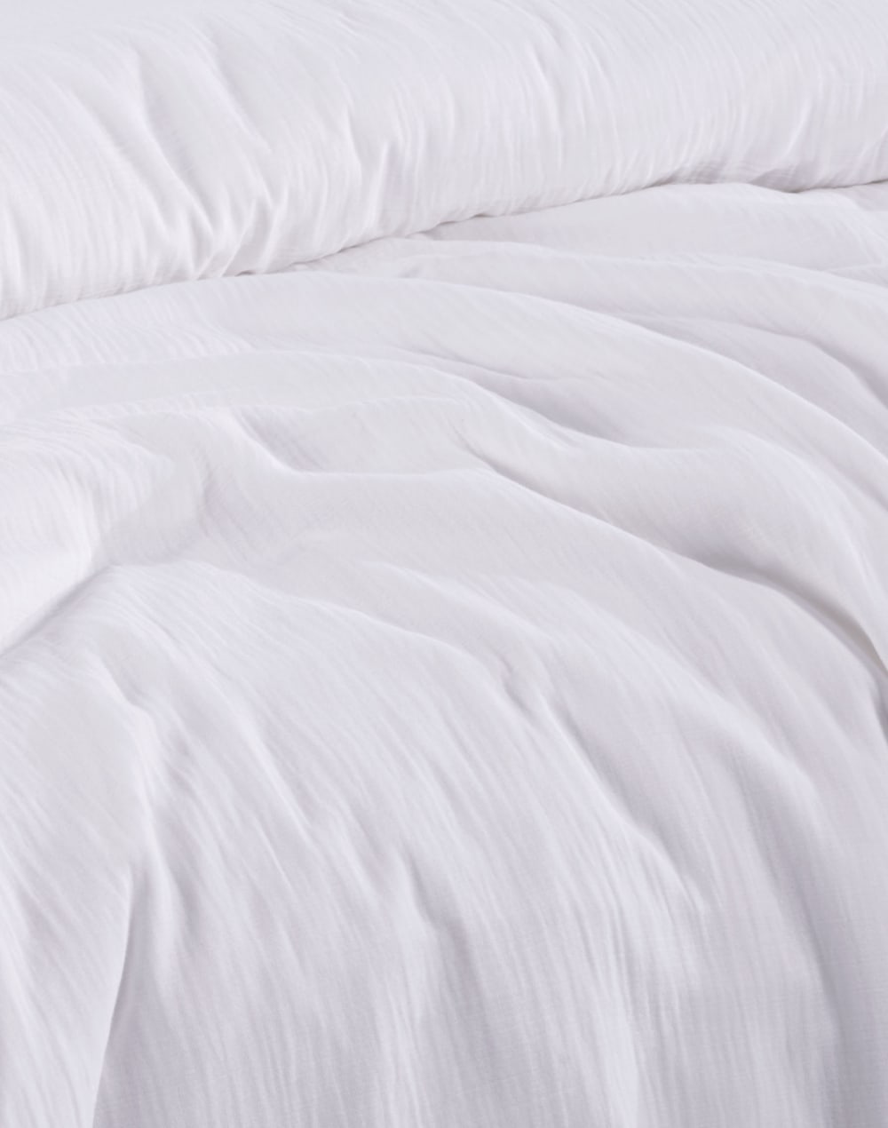 Parure de lit 2 personnes 200x200 cm gaze de coton blanc — vue 4