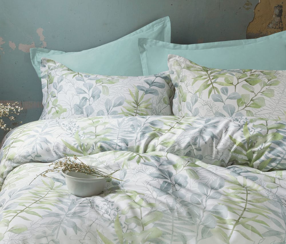 Parure de lit 2 personnes 240x220 cm satin de coton imprimé - Maisons du Monde