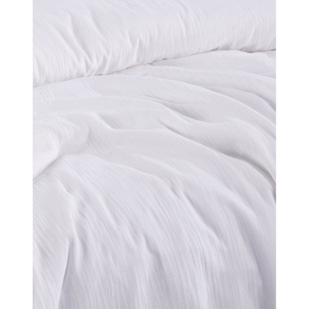 Parure de lit 2 personnes 240x220 cm gaze de coton blanc — vue 4