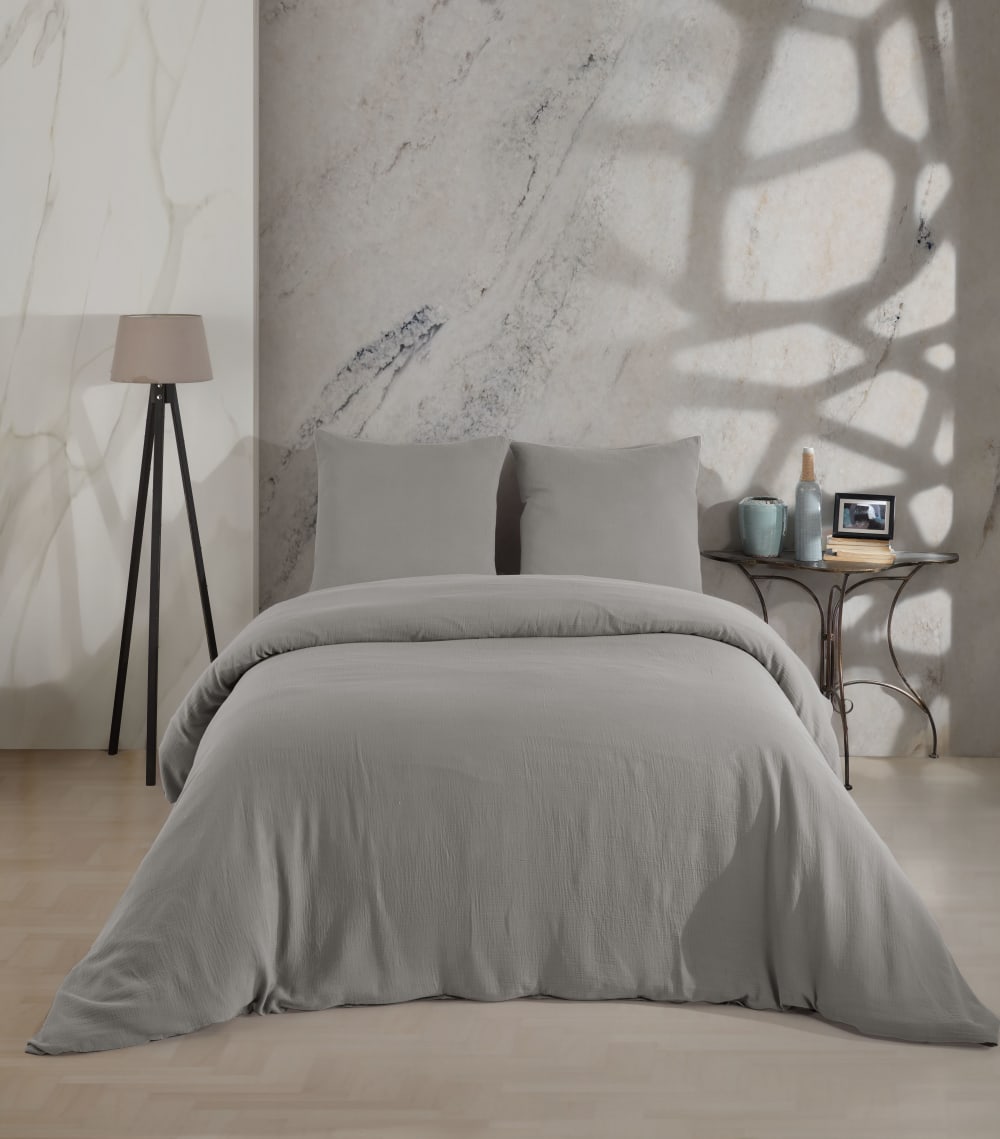 Blanc Avenue Bettwäschegarnitur 200x200 cm+2 Kopfkissenbez 65x65 cm Baumwollgaze style classic chic Weiß Öko-Tex Zertifikat Baumwolle