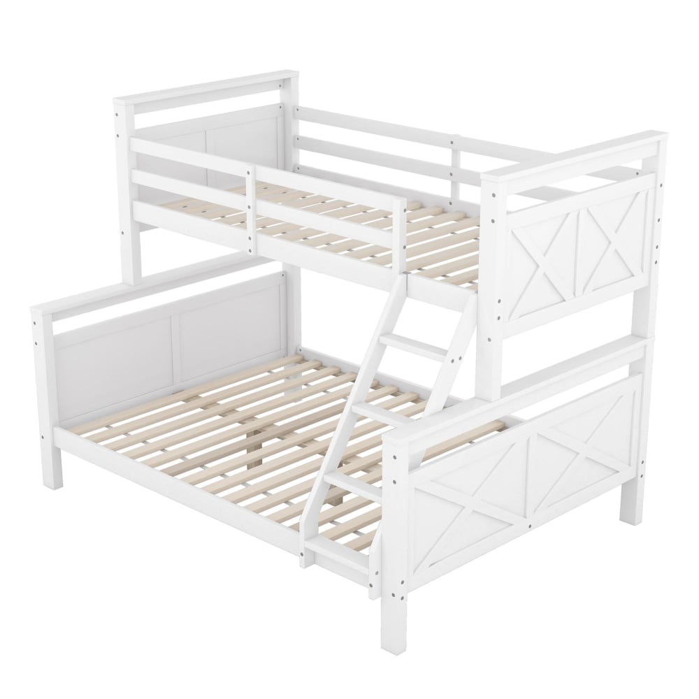 Flieks Etagenbett für Kinder, mit Leiter, 90 & (140) x 200cm, weiß style modern Holz Baby