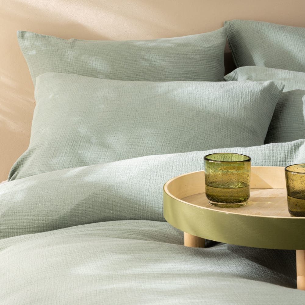 Housse de couette unie en coton lichen 260x240cm — vue 4