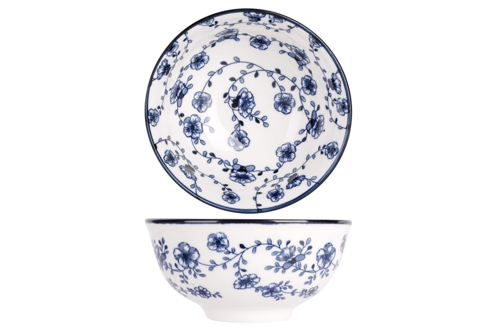 Lot de 4 Bols en Céramique, bleu, D 11,5 cm