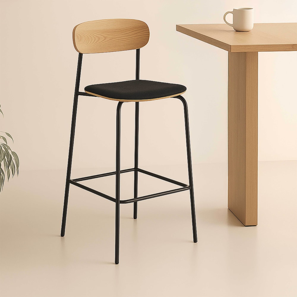 Set mit 2 schwarzen Hochstühlen aus Holz - Maisons Du Monde