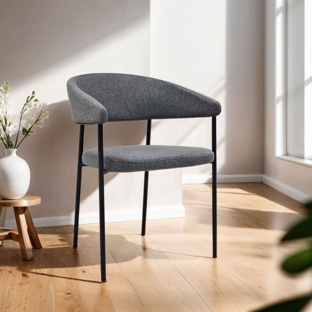 Lot de 2 fauteuils en contreplaqué et tissu gris anthracite - Maisons du Monde