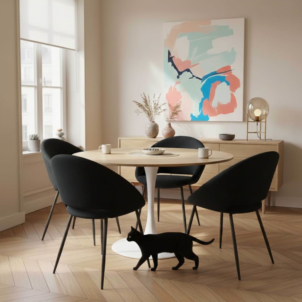 Lot de 2 chaises en acier et velours noir - Maisons du Monde