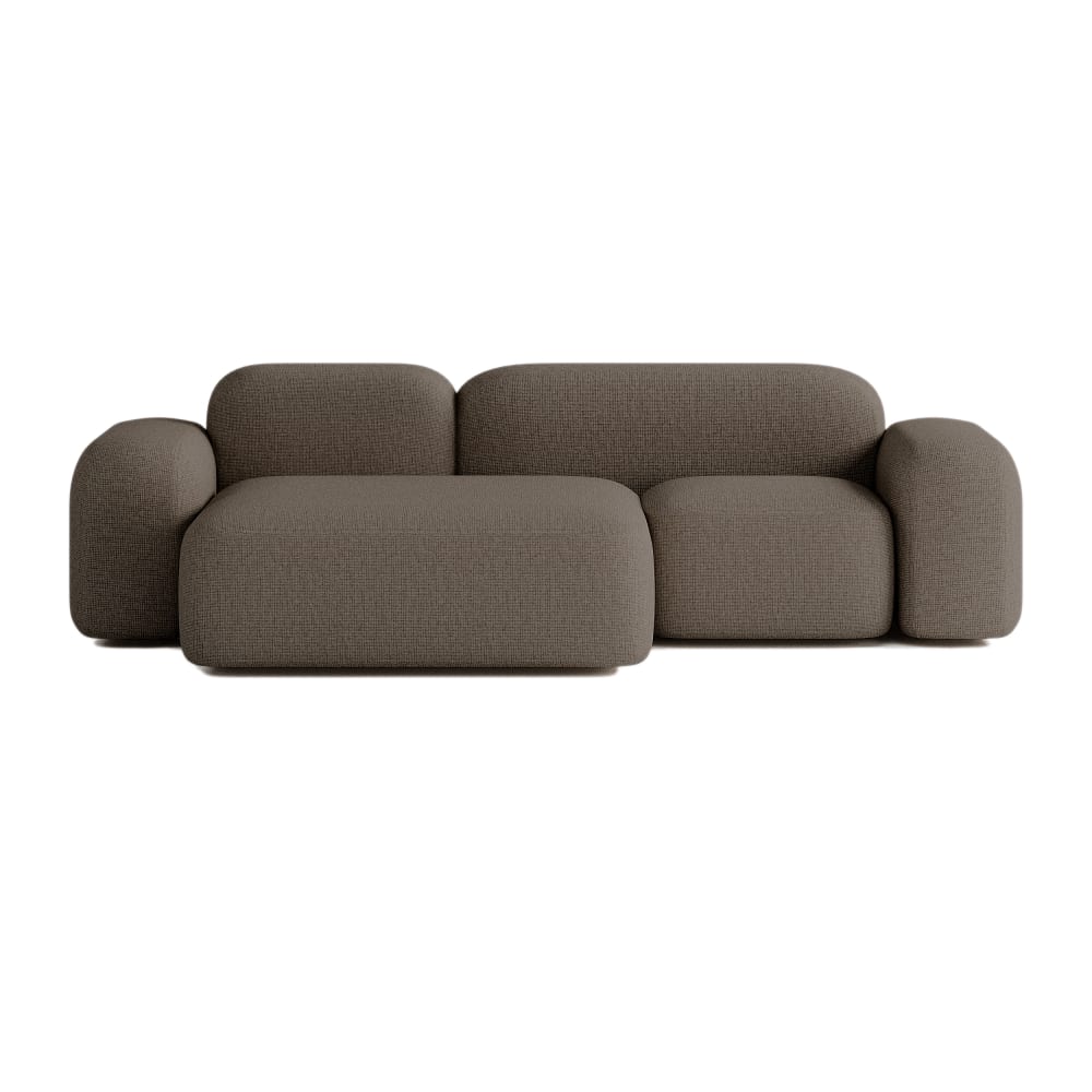 Canapé d'angle modulable - tissu marron