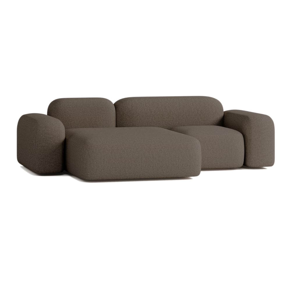 Modulares 3-Sitzer-Ecksofa aus Stoff, braun - Maisons Du Monde