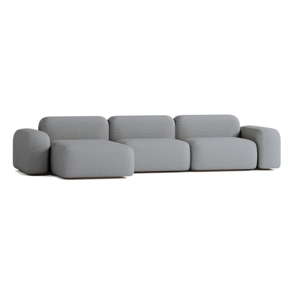 5-Sitzer-Ecksofa aus Stoff, dunkelgrau - Maisons Du Monde