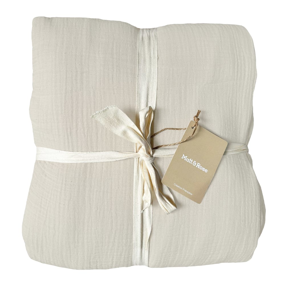 Housse de couette unie en coton naturel 260x240cm — vue 3