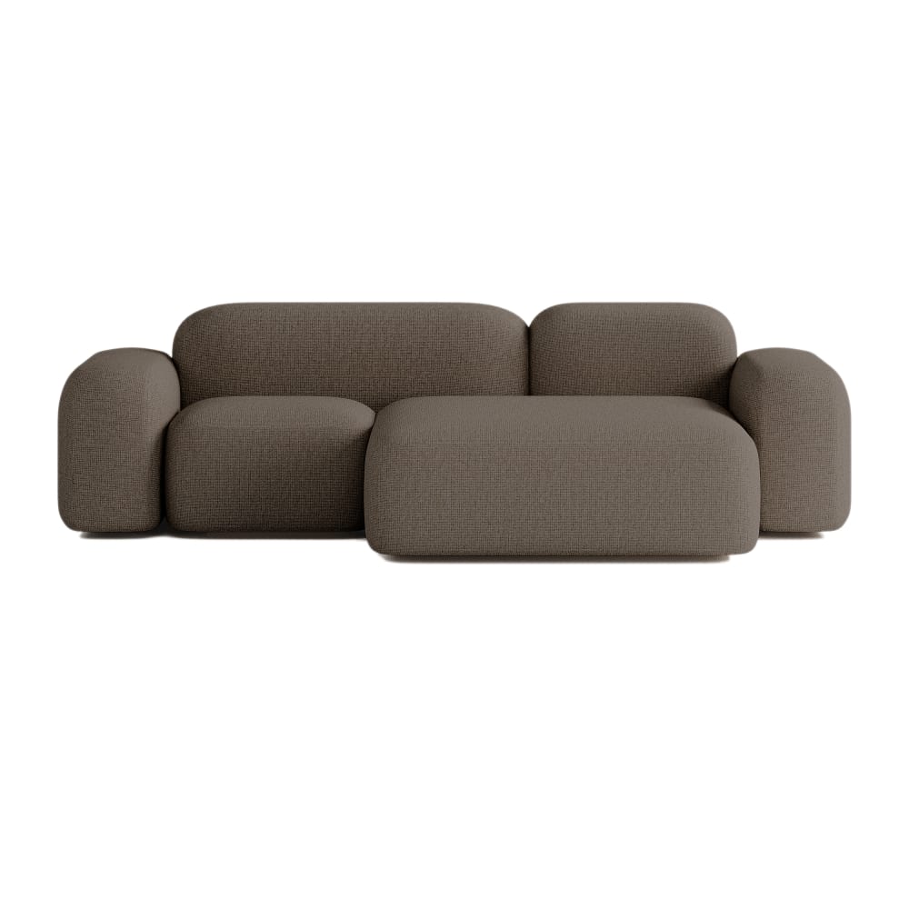 Canapé d'angle modulable - tissu marron