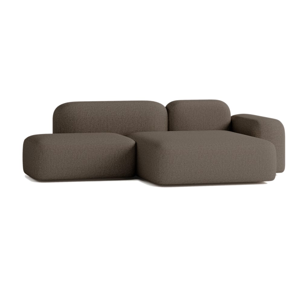 Canapé d'angle modulable 3 places tissu marron - Maisons du Monde