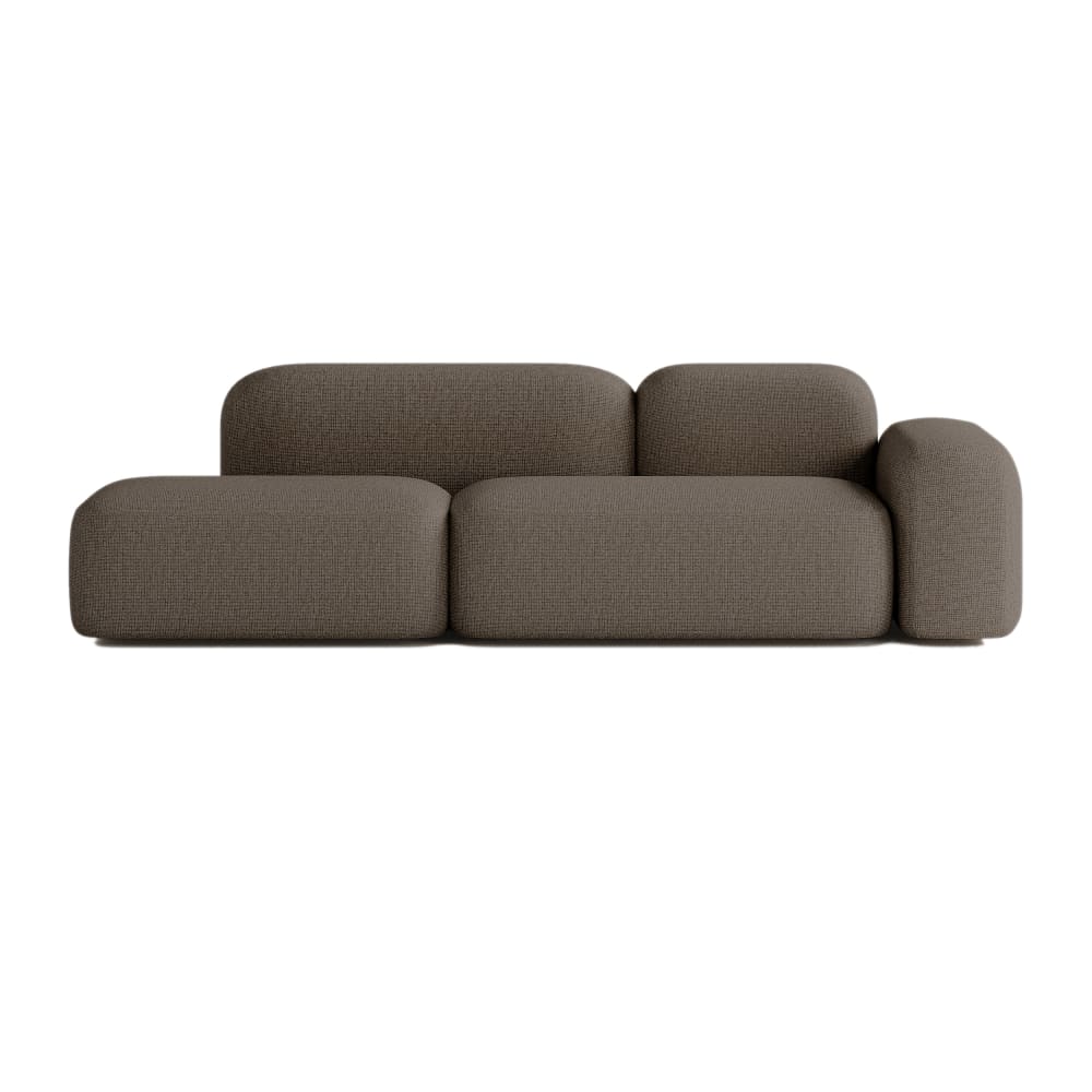 Canapé Modulable 3 Places - tissu marron