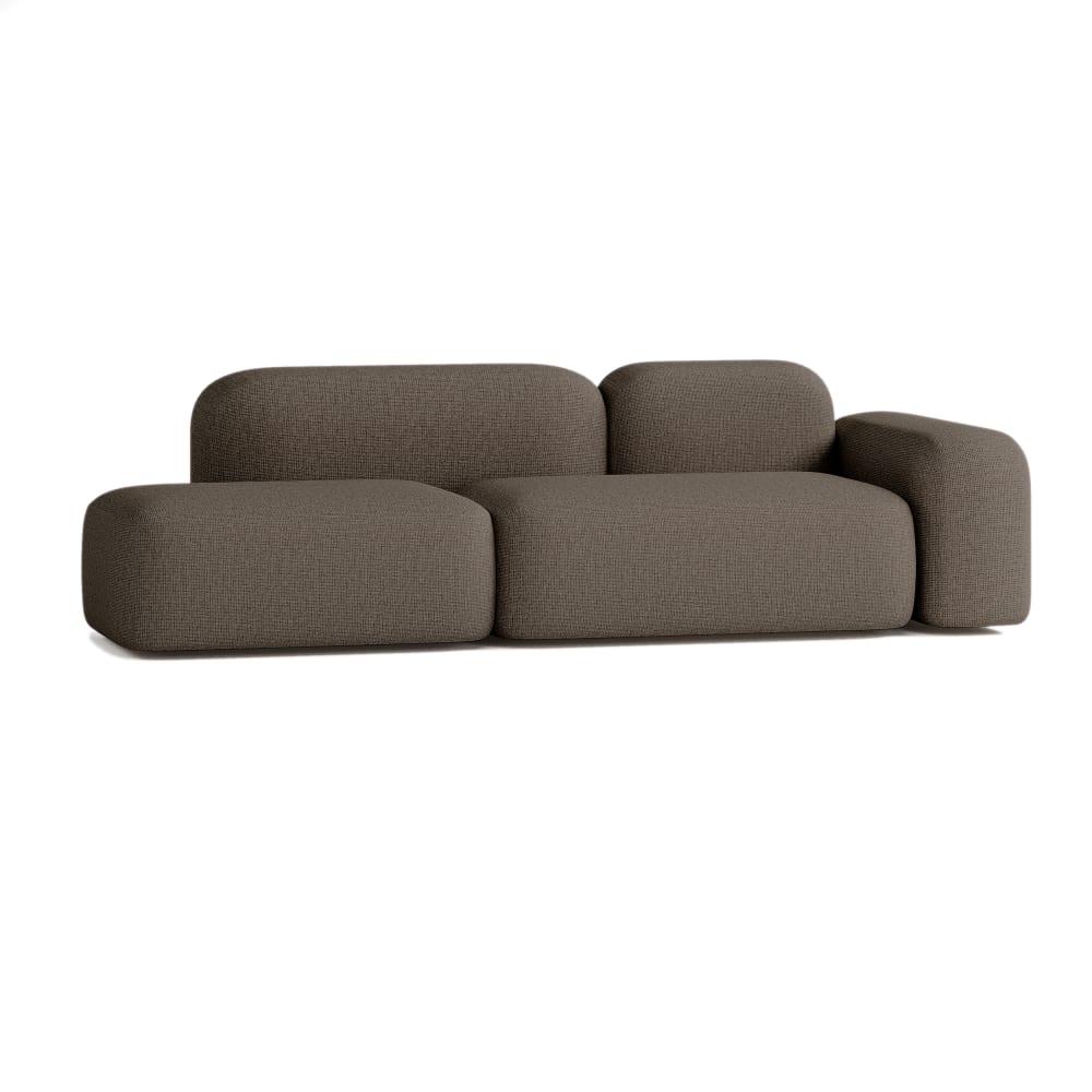 Canapé Modulable 3 Places Tissu Marron - Maisons du Monde