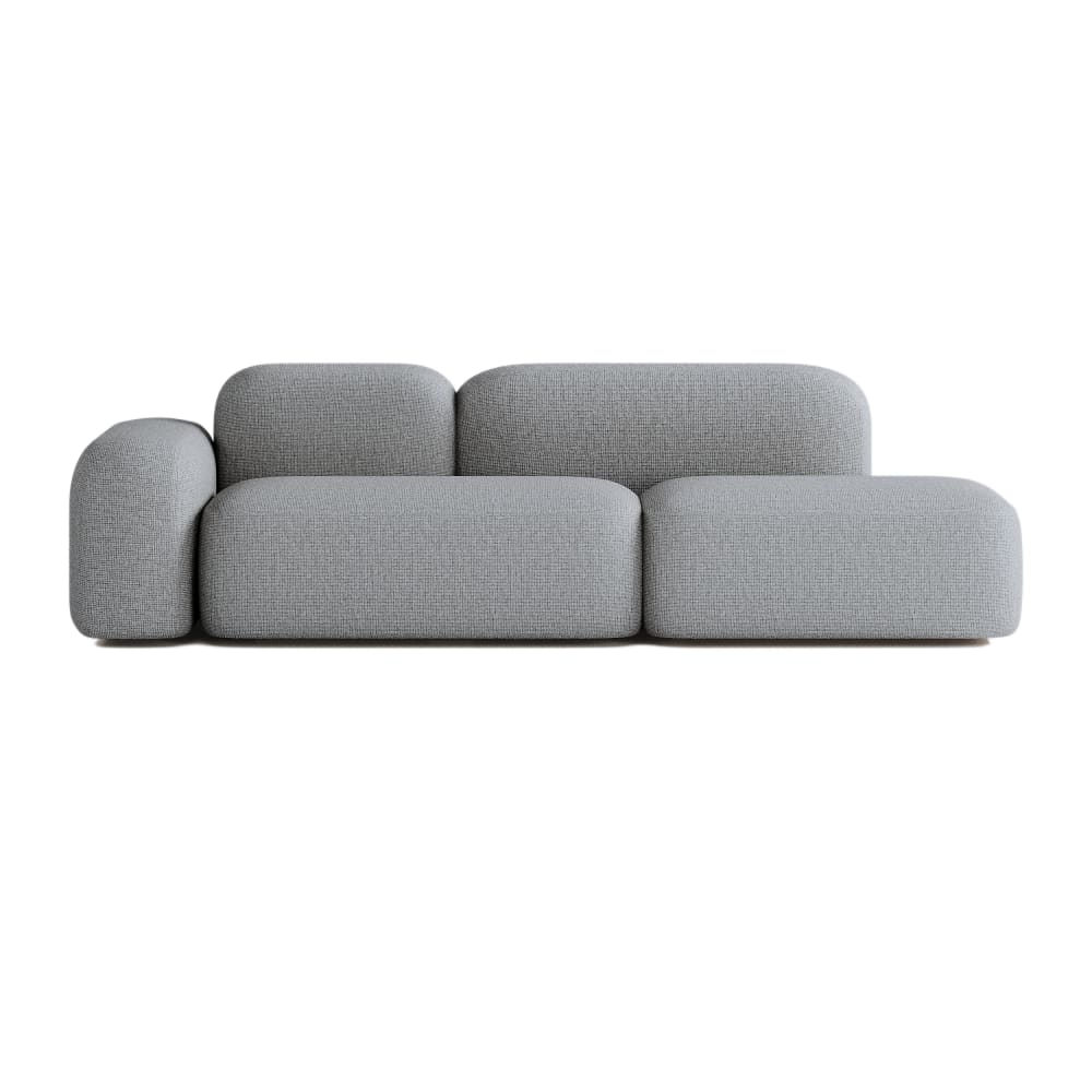 Canapé Modulable 3 Places Tissu Gris Foncé