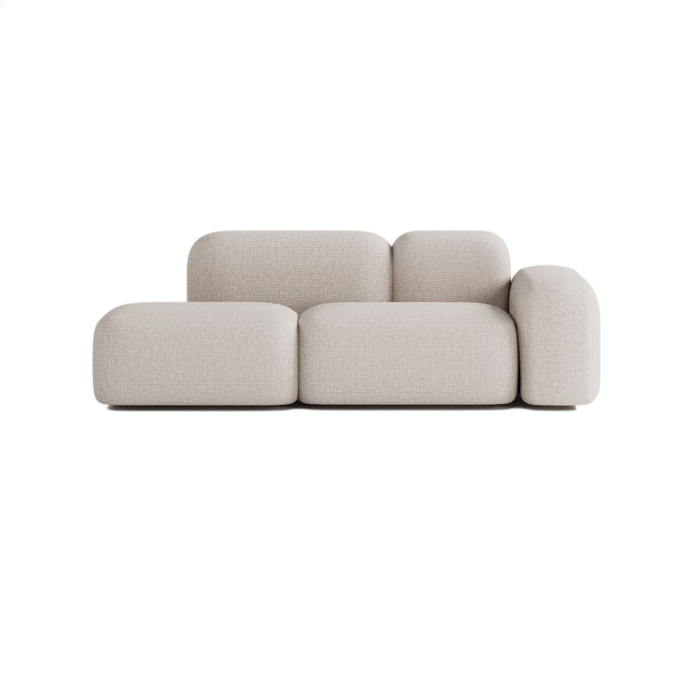 Canapé Modulable 2 Places Tissu Beige