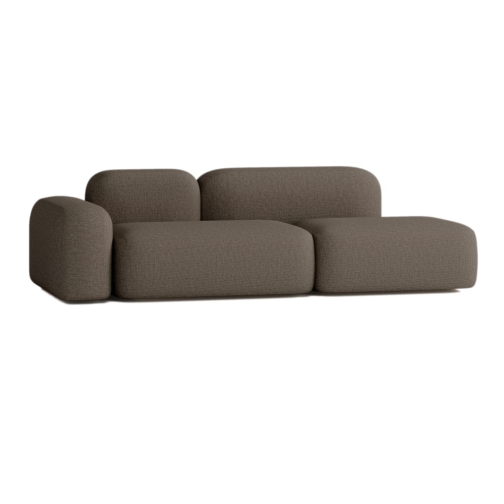 Canapé Modulable 3 Places Tissu Marron - Maisons du Monde