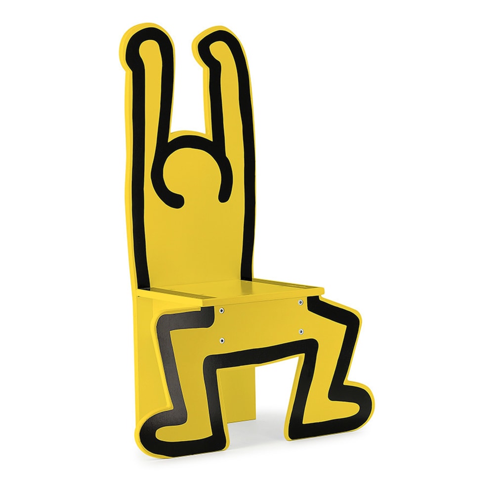 chaise keith haring jaune