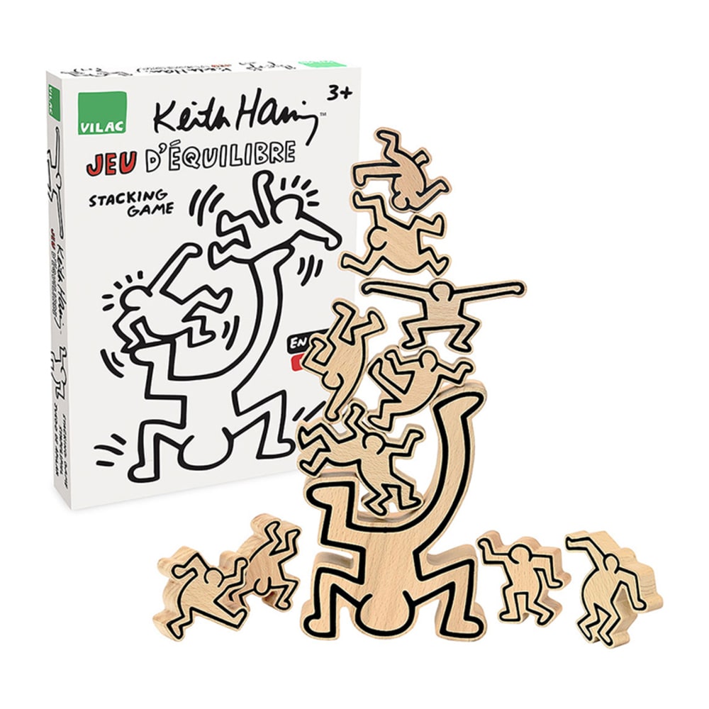 Vilac Jeu d'équilibre keith haring Beige Bois - 33x22x3cm