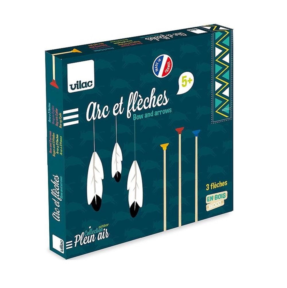 Arc démonté + 3 flèches en boîte cible