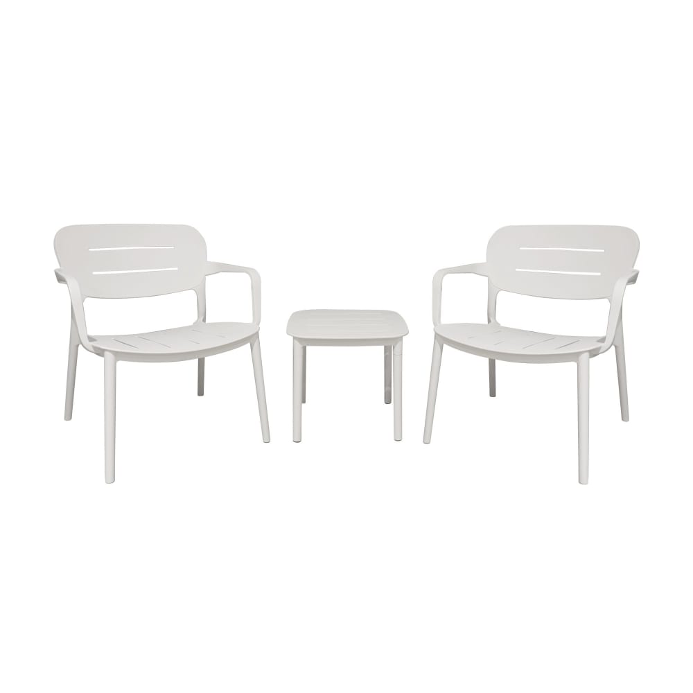 Salon de jardin en polypropylène blanc