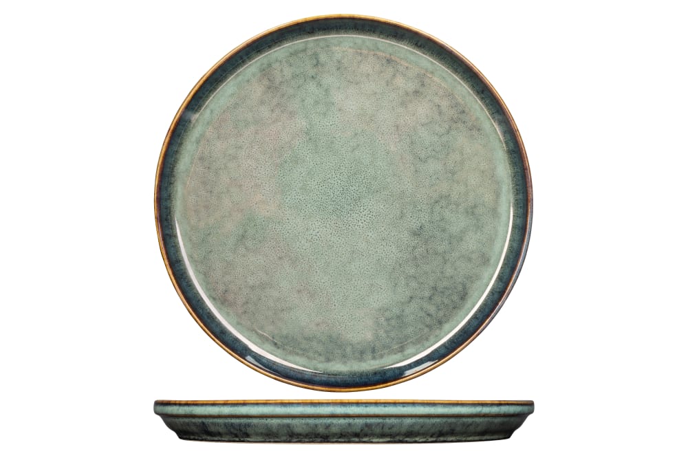 Lot de 4 Assiettes dessert en Céramique, vert, D 22,5 cm