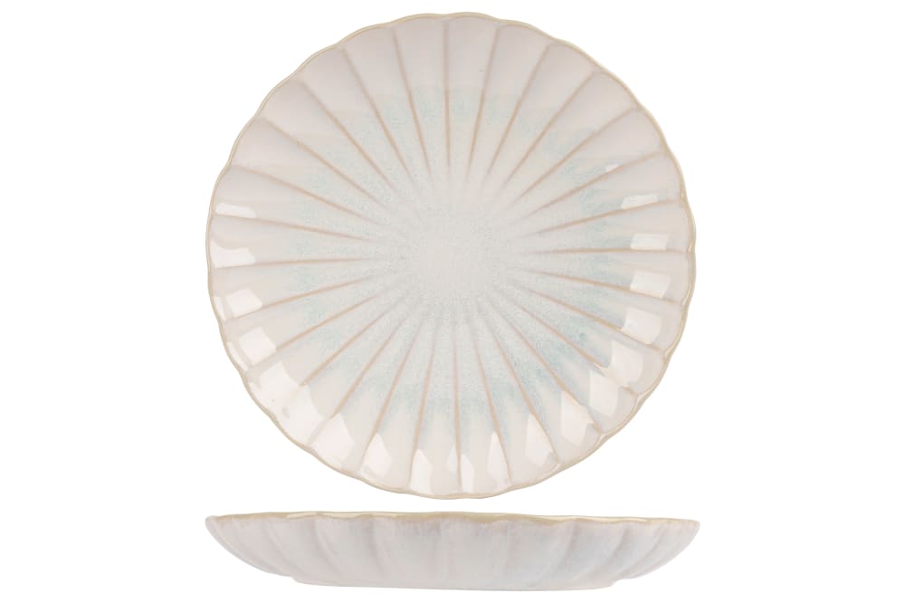 Lot de 4 Assiettes creuse en Céramique, blanc, D 20,8 cm