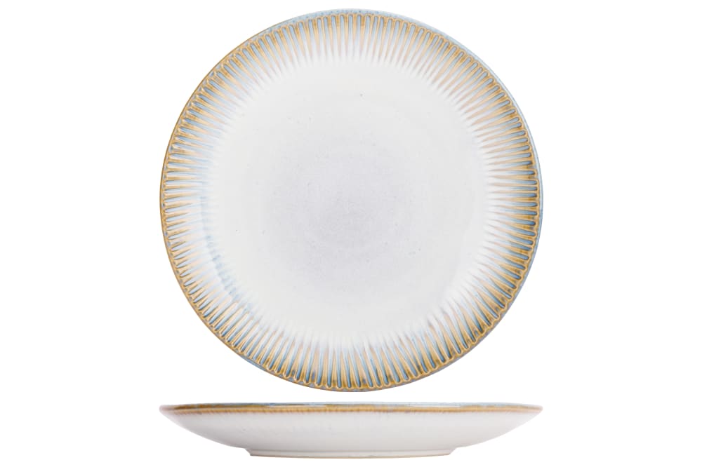 Lot de 6 Assiettes dessert en Céramique, blanc, D 20 cm