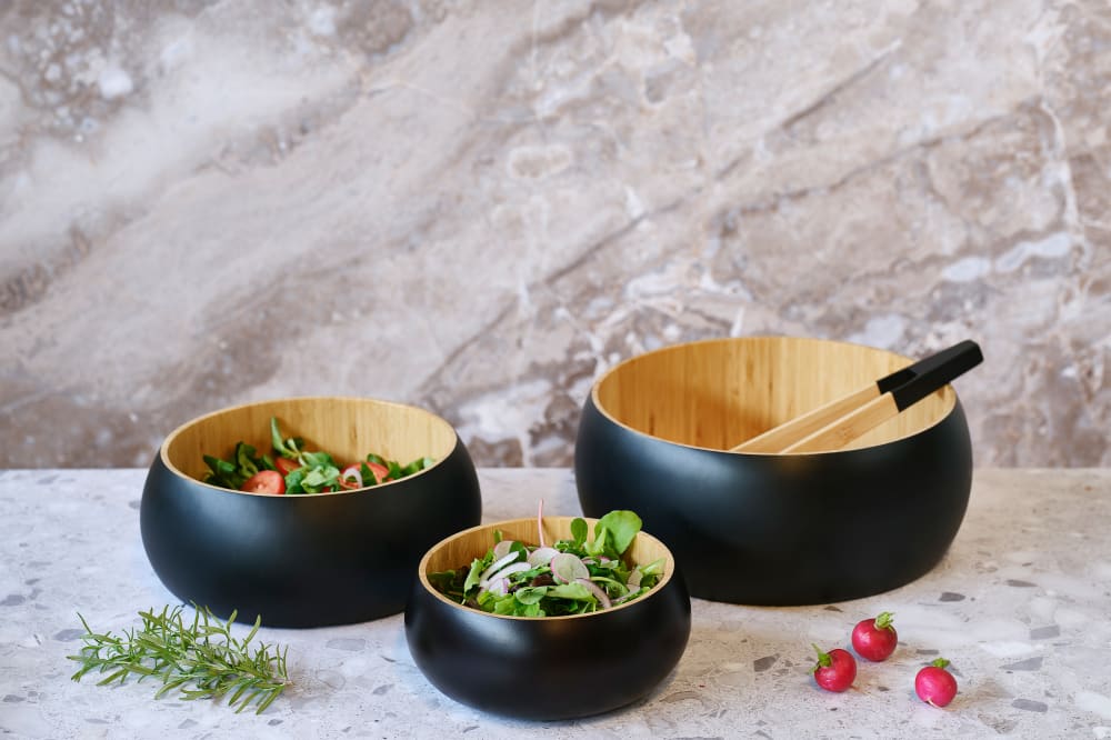 Saladier en Bambou, noir, D 30,5xh12 cm - Maisons du Monde