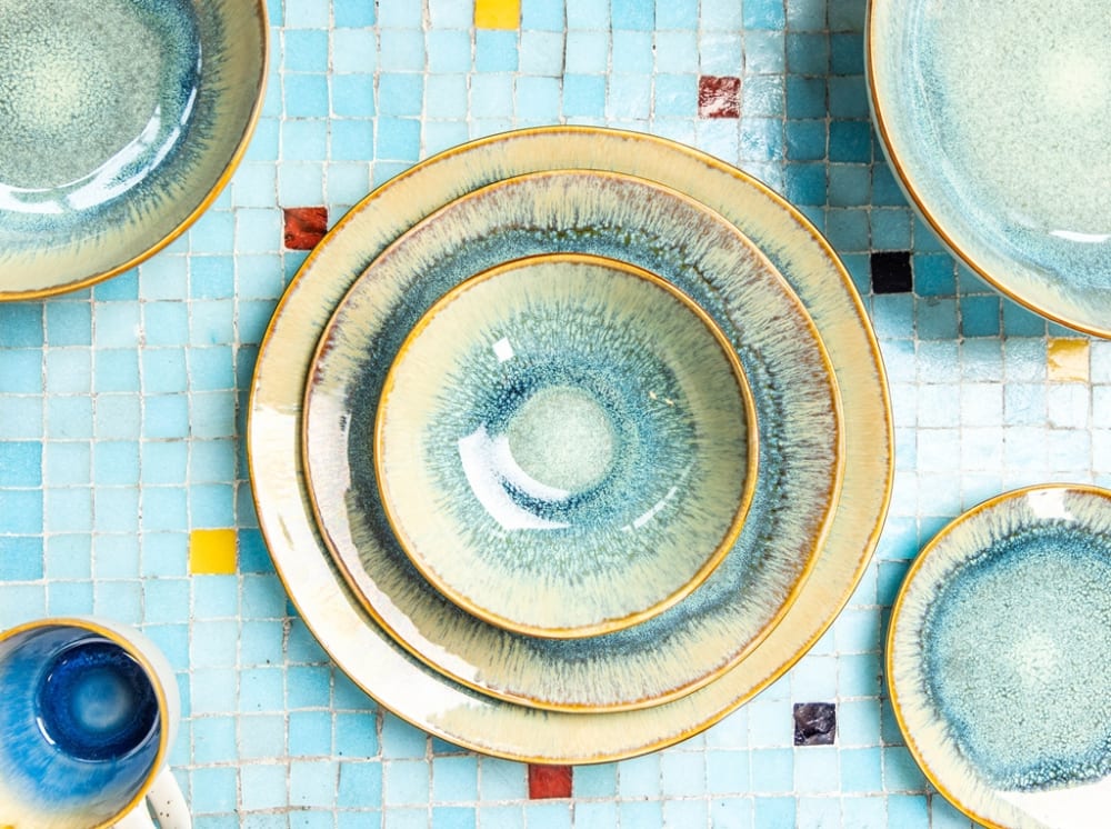 Lot de 6 Tasses en Céramique, bleu, 20 cl - Maisons du Monde