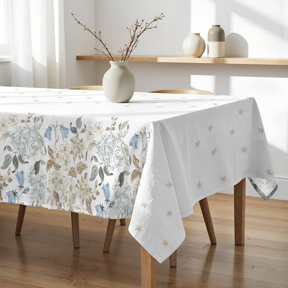 Nappe enduite anti-taches en 100% coton multicolore 155x155 cm