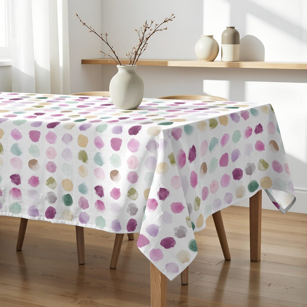 Fleckschutz-Tischdecke aus 100 % Baumwolle mehrfarbig 200x155 cm