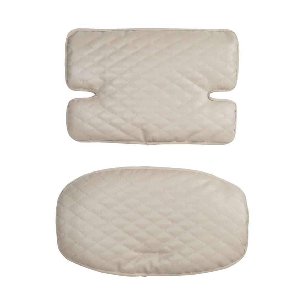 Coussin chaise haute bébé 2pcs hydrofuge en similicuir grège