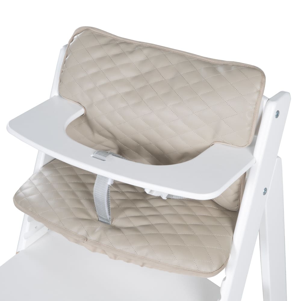 Coussin chaise haute bébé 2pcs hydrofuge en similicuir grège - Maisons du Monde