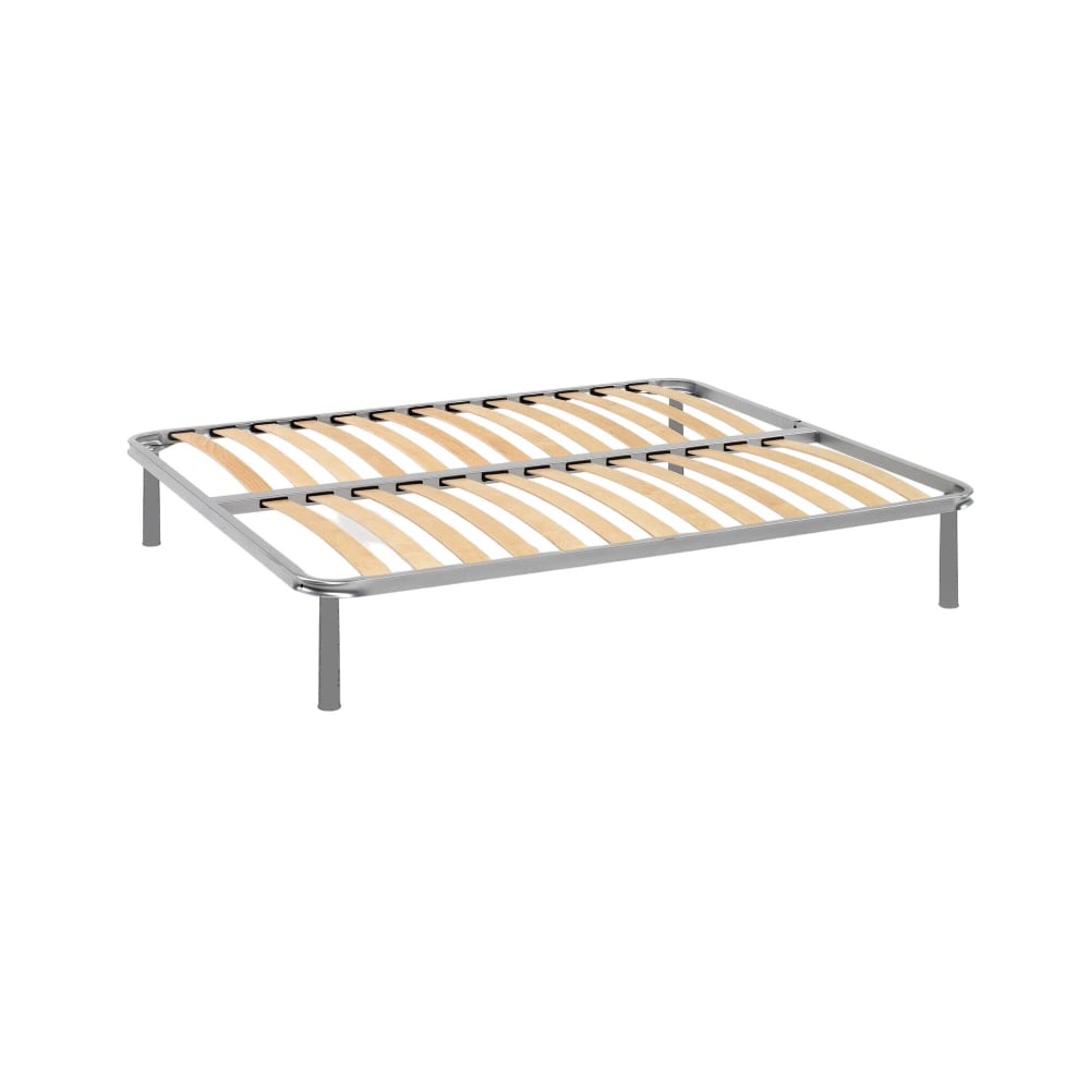 Talamo Italia Doppelbettgestell aus grauem Stahl, 160 x 190 x 35 cm style modern Öko-Tex Zertifikat - Metall