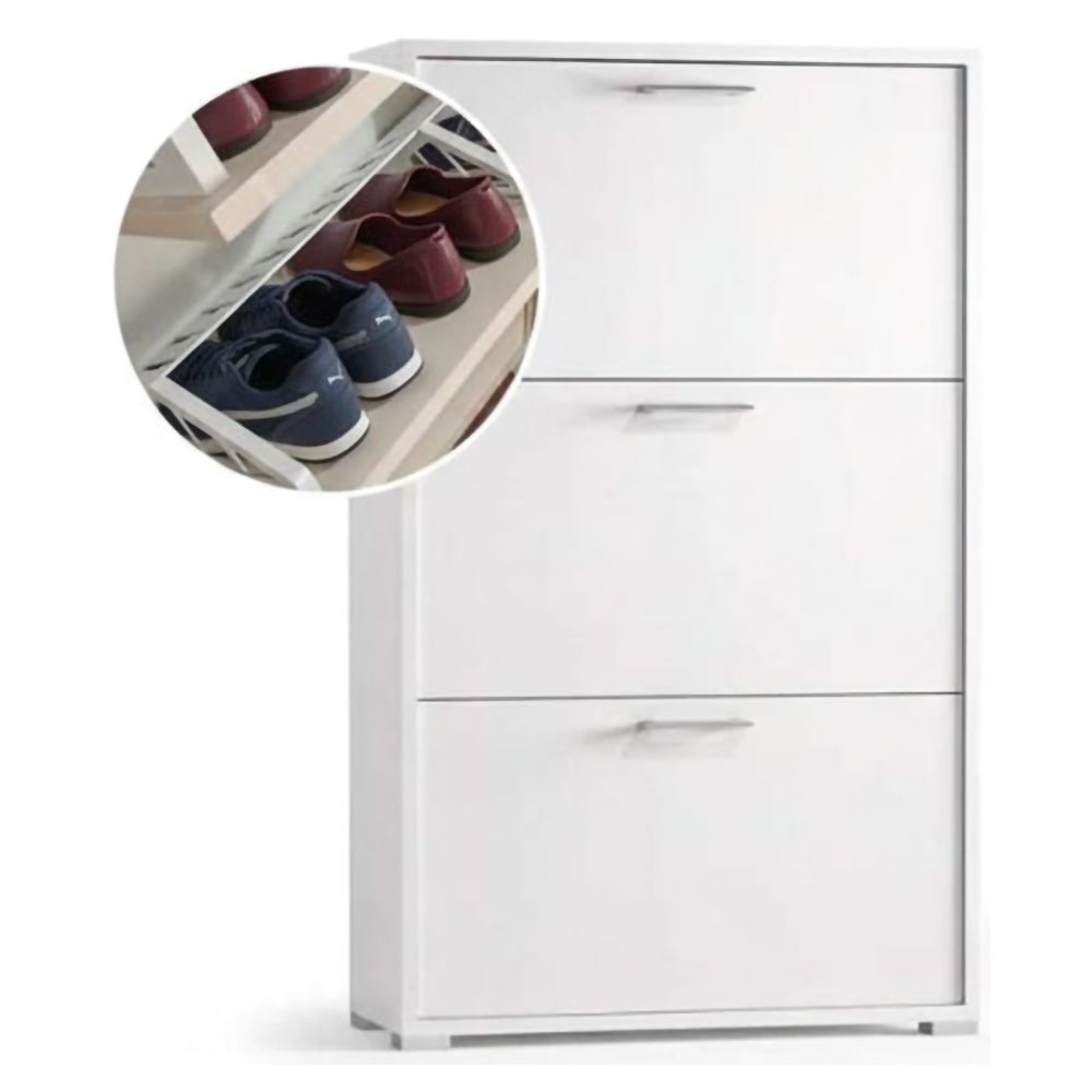 Dmora Schuhregal in weißer Holzoptik, 67 x 18 x 112 cm style modern - Holz