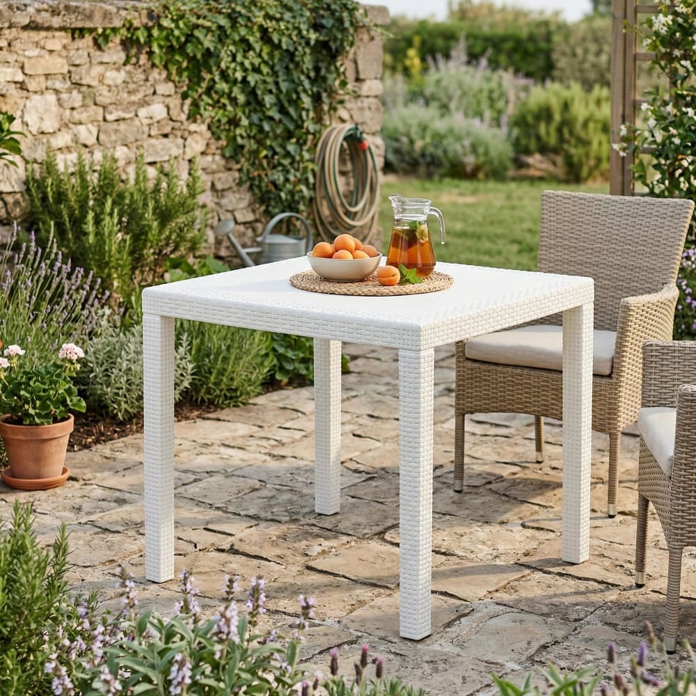 Table d'extérieur blanc 79x79 cm - Maisons du Monde