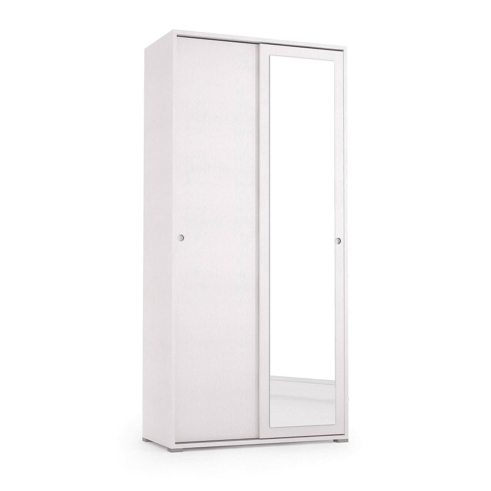 Dmora Zweitüriger Kleiderschrank mit weißem Holzeffekt, 90 x 45 x 195 cm style modern - Holz